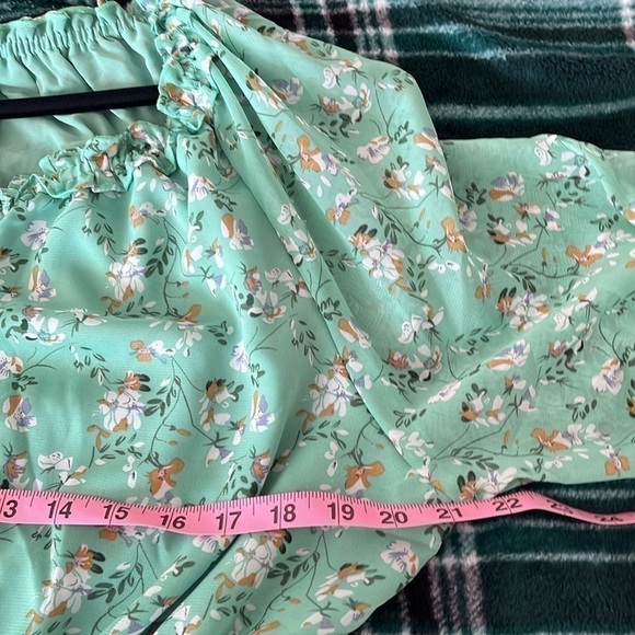 NWT J.NNA Women’s Light green And Coral Floral Dress, Size Medium. - Picture 8 of 8